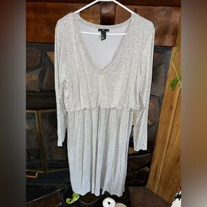 H&M Light Gray Long Sleeve Dress